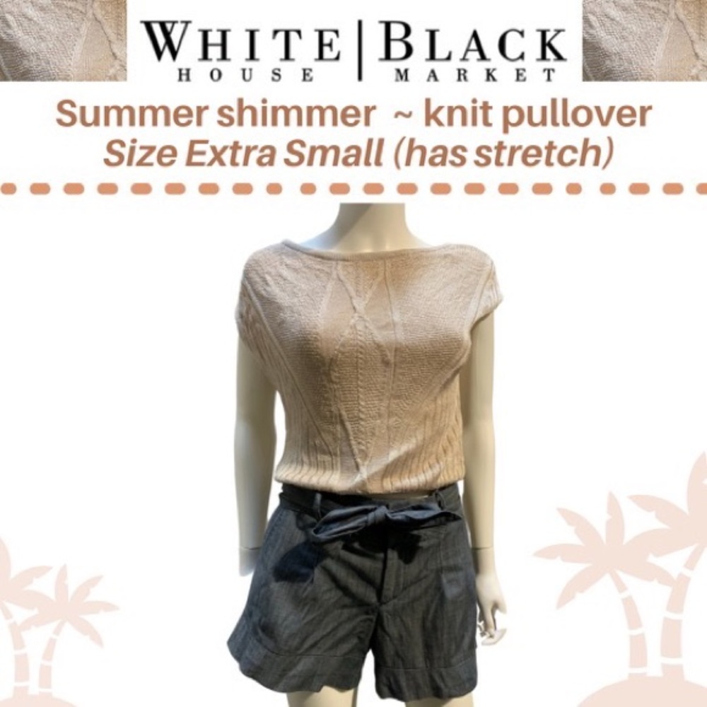 Price ⬇️ White House Black Market golden shimmer sleeveless top Size Extra Small